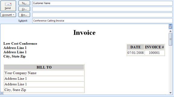 Conference Invoice Top Section